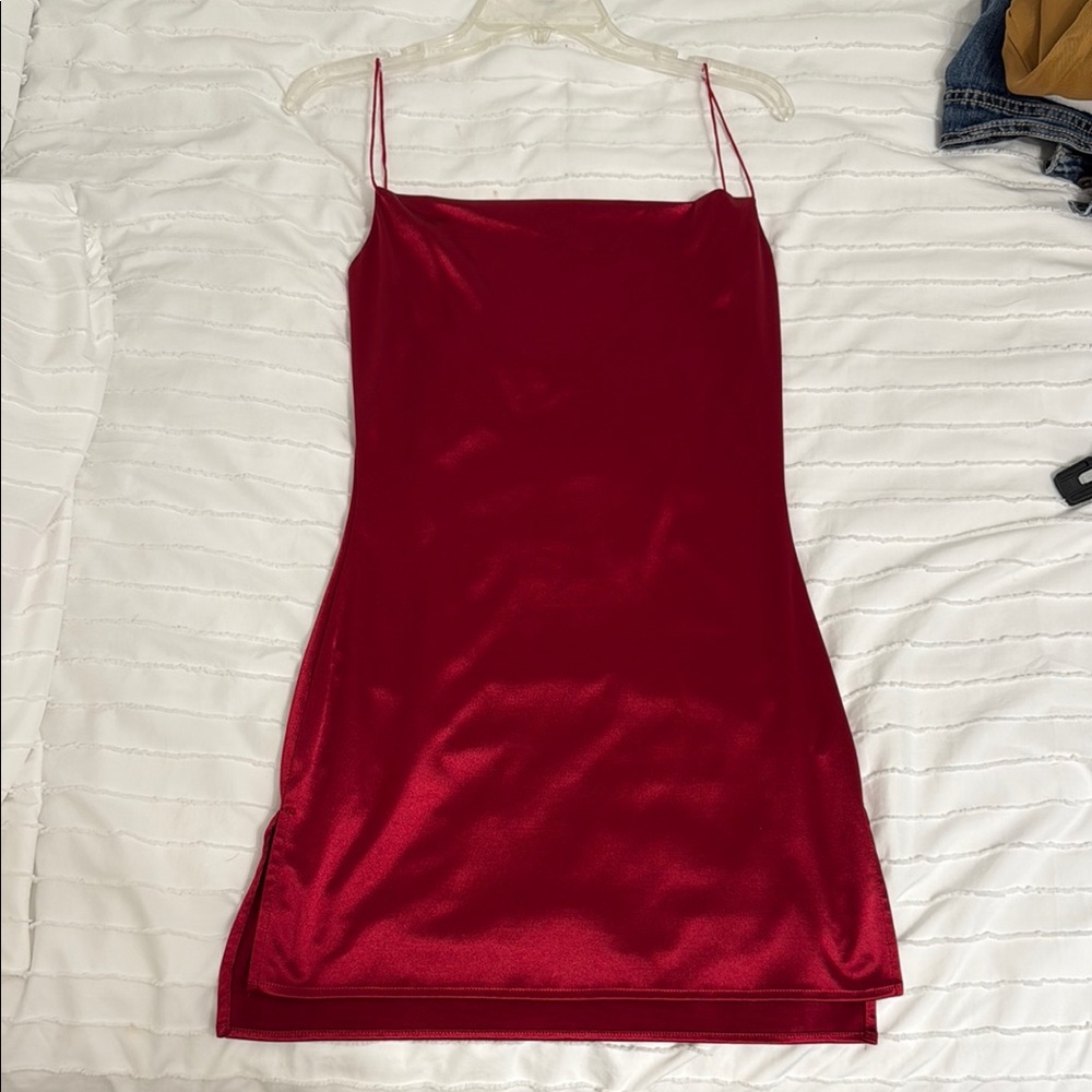 Elegant Red Slip Dress